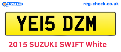 YE15DZM are the vehicle registration plates.