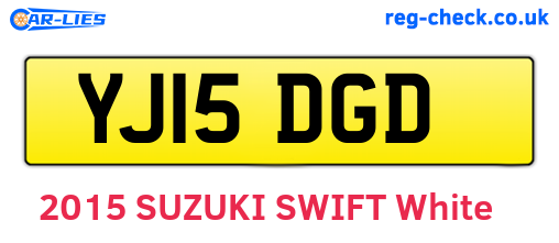 YJ15DGD are the vehicle registration plates.