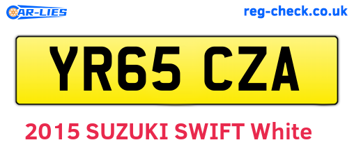 YR65CZA are the vehicle registration plates.