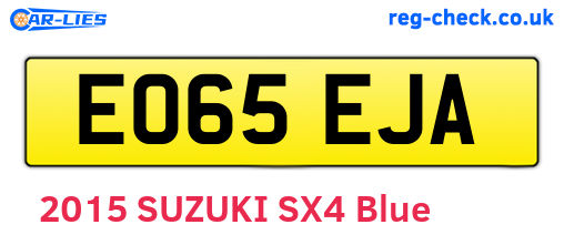 EO65EJA are the vehicle registration plates.