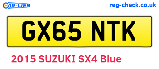 GX65NTK are the vehicle registration plates.