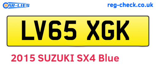 LV65XGK are the vehicle registration plates.