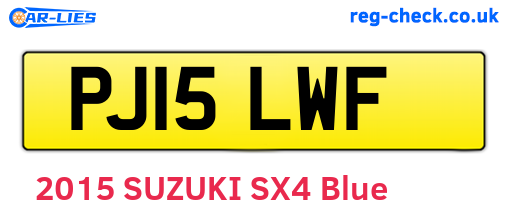 PJ15LWF are the vehicle registration plates.