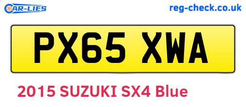 PX65XWA are the vehicle registration plates.