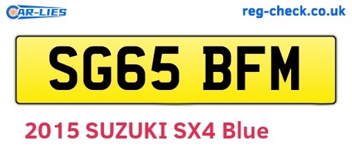 SG65BFM are the vehicle registration plates.