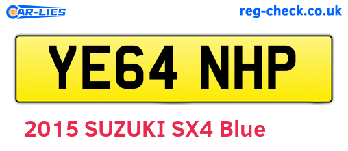 YE64NHP are the vehicle registration plates.