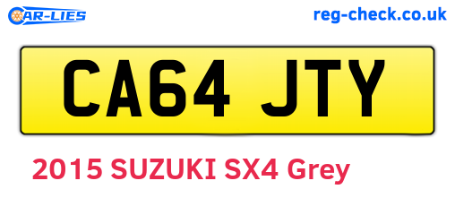 CA64JTY are the vehicle registration plates.