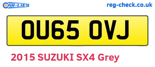 OU65OVJ are the vehicle registration plates.