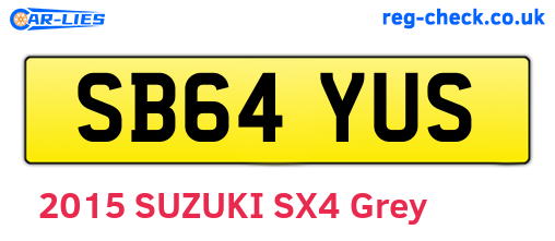 SB64YUS are the vehicle registration plates.
