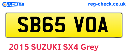 SB65VOA are the vehicle registration plates.