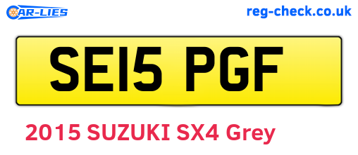 SE15PGF are the vehicle registration plates.