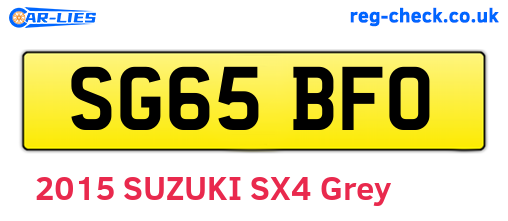 SG65BFO are the vehicle registration plates.