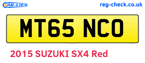MT65NCO are the vehicle registration plates.