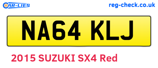 NA64KLJ are the vehicle registration plates.
