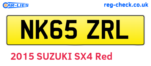 NK65ZRL are the vehicle registration plates.