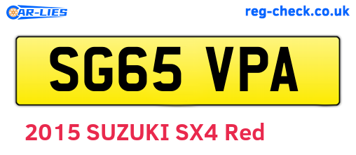 SG65VPA are the vehicle registration plates.