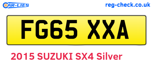 FG65XXA are the vehicle registration plates.
