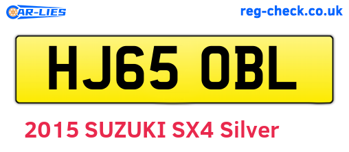 HJ65OBL are the vehicle registration plates.
