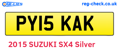 PY15KAK are the vehicle registration plates.