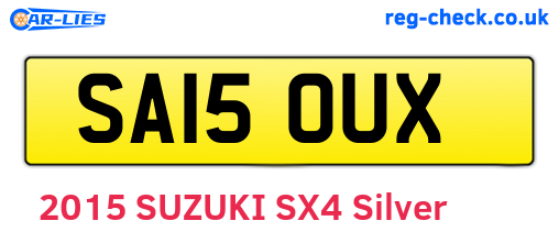 SA15OUX are the vehicle registration plates.