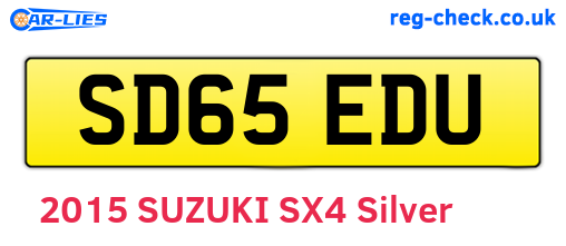 SD65EDU are the vehicle registration plates.