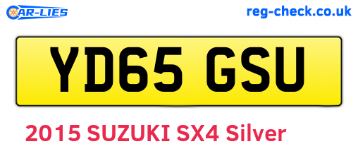 YD65GSU are the vehicle registration plates.