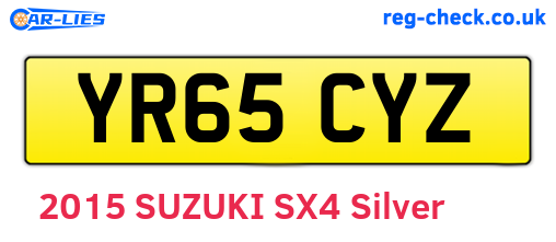 YR65CYZ are the vehicle registration plates.