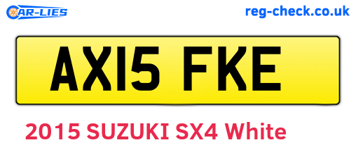 AX15FKE are the vehicle registration plates.