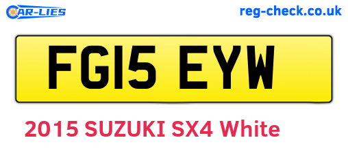 FG15EYW are the vehicle registration plates.
