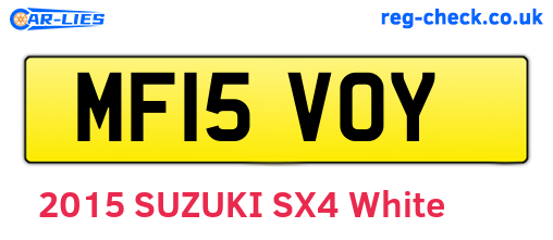 MF15VOY are the vehicle registration plates.