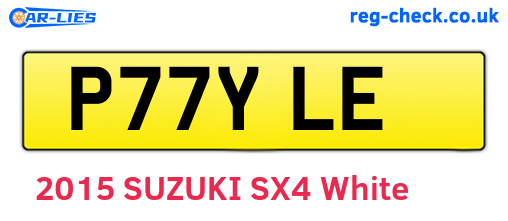 P77YLE are the vehicle registration plates.