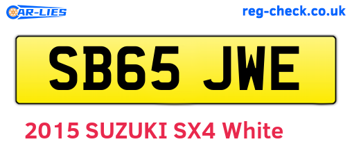 SB65JWE are the vehicle registration plates.