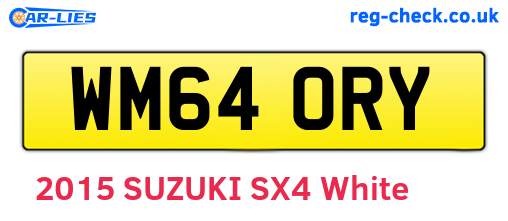 WM64ORY are the vehicle registration plates.