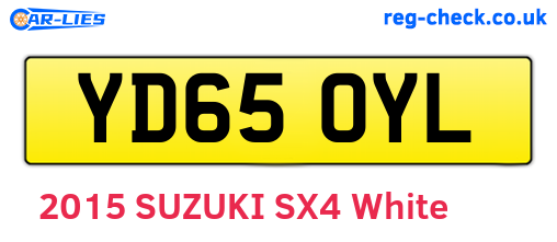 YD65OYL are the vehicle registration plates.