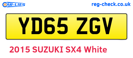 YD65ZGV are the vehicle registration plates.