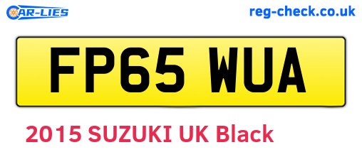 FP65WUA are the vehicle registration plates.
