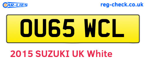 OU65WCL are the vehicle registration plates.