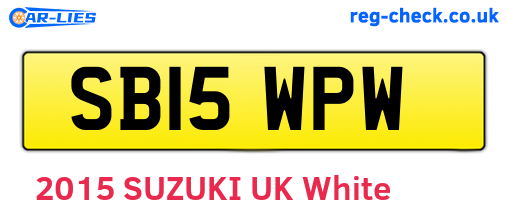 SB15WPW are the vehicle registration plates.