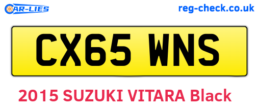 CX65WNS are the vehicle registration plates.