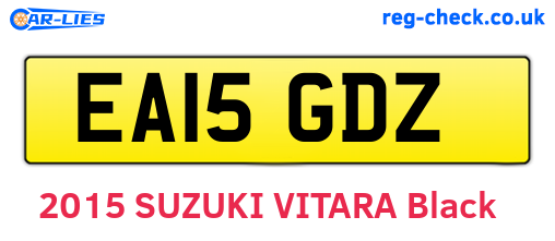 EA15GDZ are the vehicle registration plates.