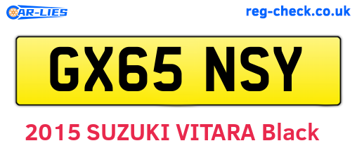 GX65NSY are the vehicle registration plates.