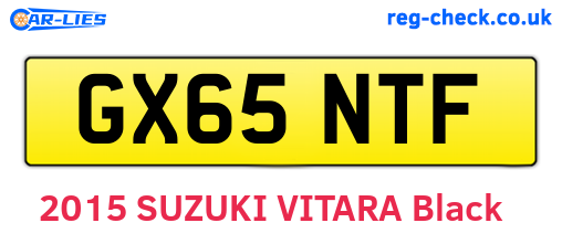 GX65NTF are the vehicle registration plates.