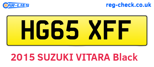 HG65XFF are the vehicle registration plates.