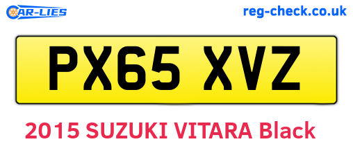 PX65XVZ are the vehicle registration plates.