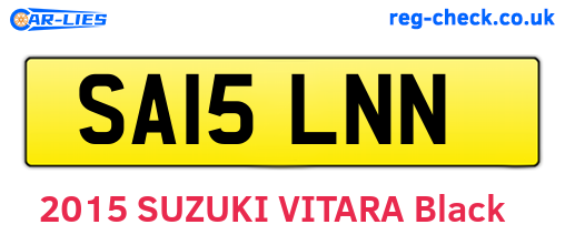 SA15LNN are the vehicle registration plates.