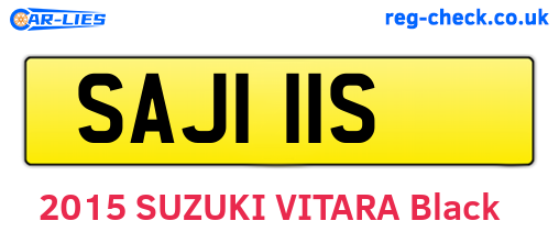 SAJ111S are the vehicle registration plates.