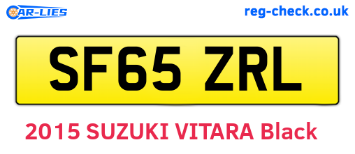 SF65ZRL are the vehicle registration plates.