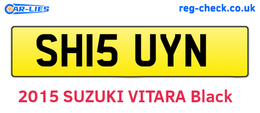 SH15UYN are the vehicle registration plates.