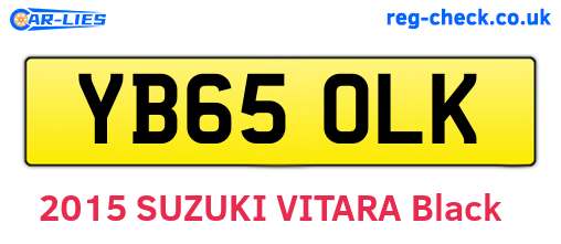 YB65OLK are the vehicle registration plates.