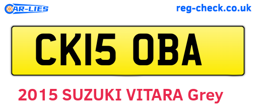 CK15OBA are the vehicle registration plates.